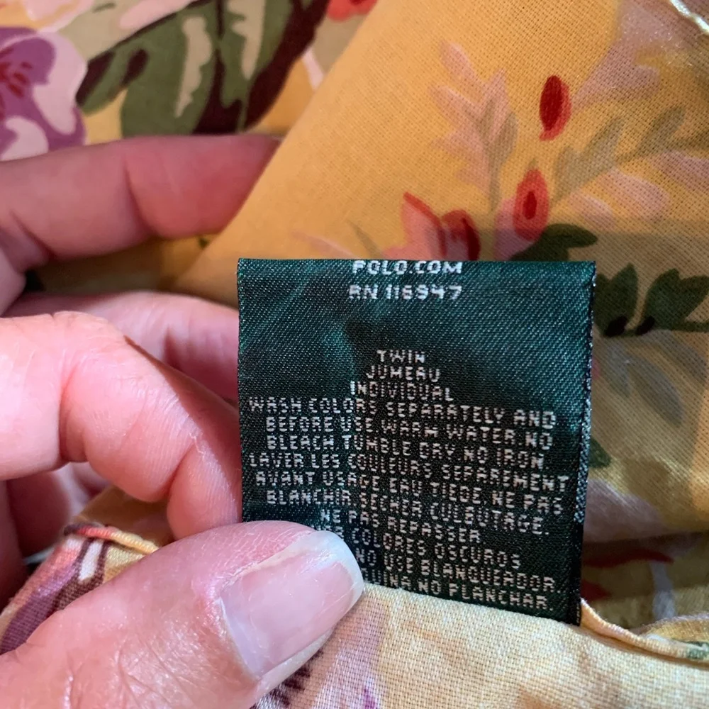 Vintage Ralph Lauren Yellow Floral Bedding Sheet